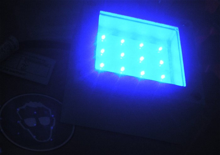 hq3 Aufbauleuchte AP Aufputz Eurolite 16x LED blau 230V Volt AC ca 100x100x50mm