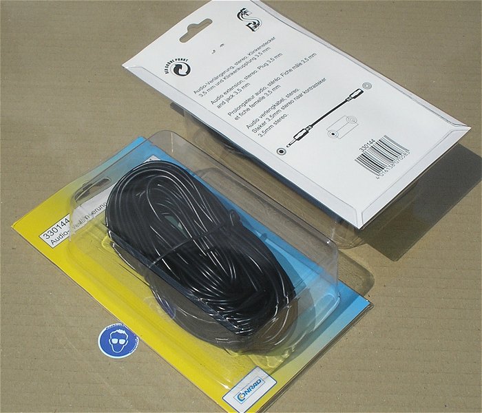 hq2 10m Audio Verbindungskabel Klinke 3,5mm Stereo Kabel Verlängerung Stecker Buchse