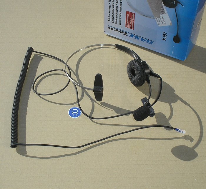 hq Headset mit Kopfbügel RJ10 Stecker Basetech KJ-97 EAN 4016138677843