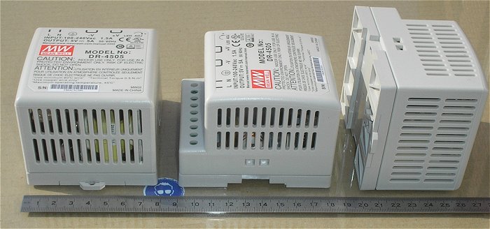 hq3 Netzteil 230V AC auf 5V DC 5A Meanwell MW MDR-4505 EAN 4021087017510