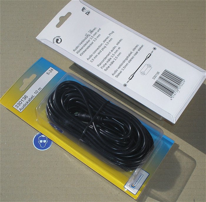 hq1 10m Audio Verbindungskabel Klinke 3,5mm Stereo Kabel Stecker male