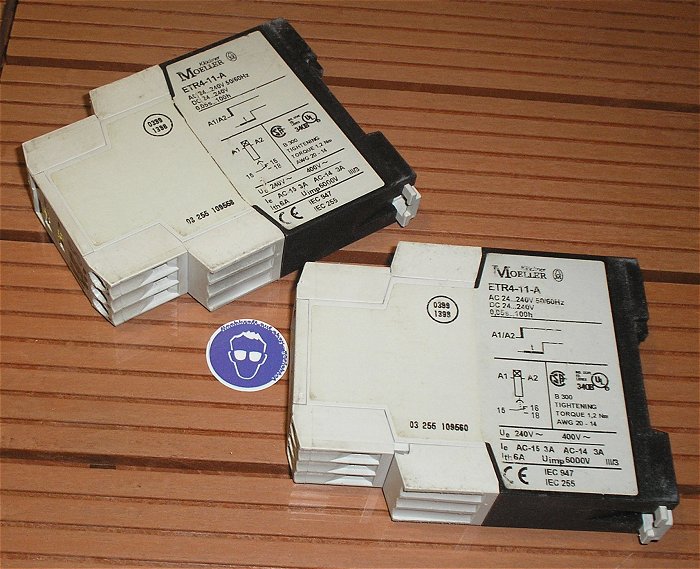 hq3 2x Zeitrelais 24-230V AC DC 0,05s-100h Moeller ETR-4-11-A 411A