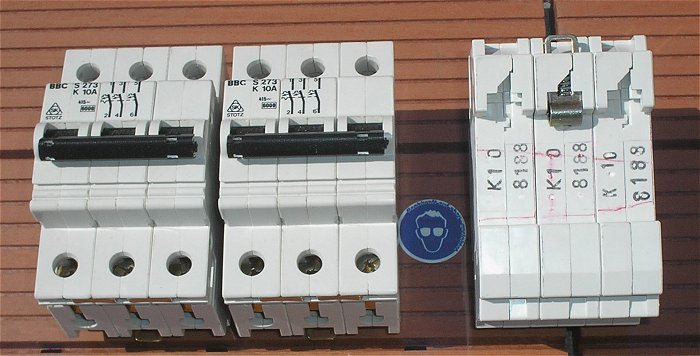 hq1 Leitungsschutzschalter LSS Automat Sicherung K10 10A Ampere 3polig BBC S273