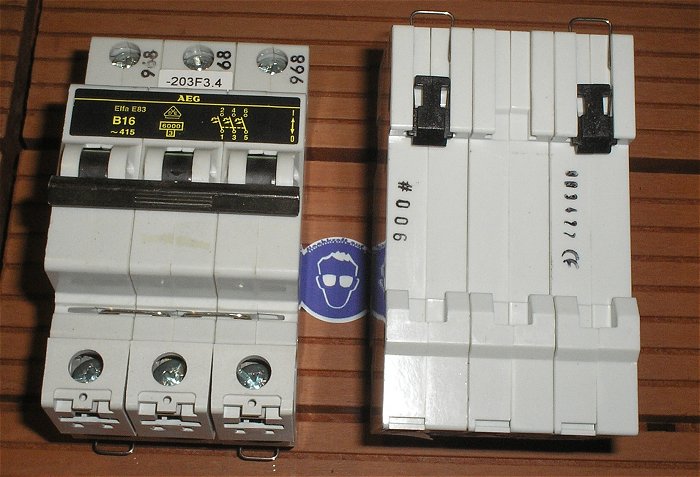 hq1 1x Leitungsschutzschalter LSS Automat Sicherung B16 16A Ampere 3polig AEG