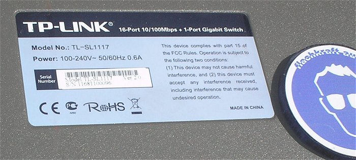 hq2 16Port 10 100Mbps 1Port Gigabit Switch RJ45 TP Link TL-SL1117