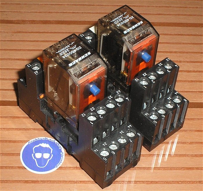 hq1 2x Relais Koppelrelais 24V Volt DC 4xUM Schrack ZG450024 + Sockel