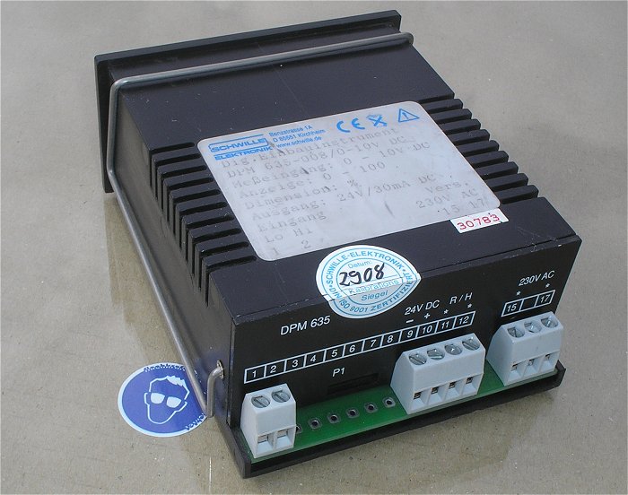 hq2 LED Digitalanzeige rot 230V AC 0-10V 0-100% Schwille DPM 635-008