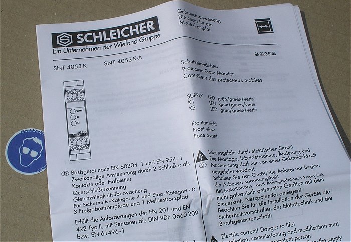 hq5 Relais Schutztürwächter 24V DC Schleicher SNT 4053K 18838503
