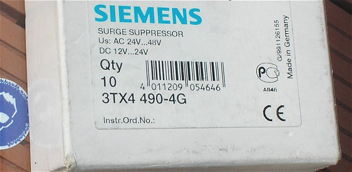 hq2 10x Surge Supressor 24V DC 48V AC Siemens 3TX4490-4G EAN 4011209054646