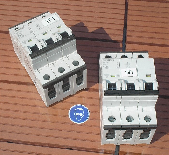 hq Leitungsschutzschalter LS Automat Sicherung C10 A Ampere 3polig Siemens 5SY63