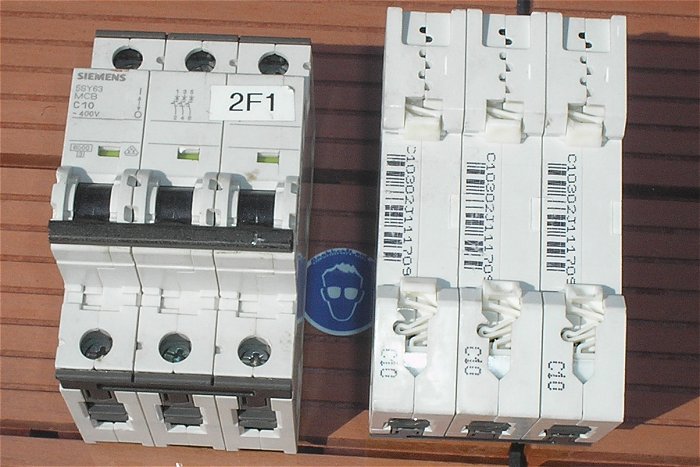 hq1 Leitungsschutzschalter LS Automat Sicherung C10 A Ampere 3polig Siemens 5SY63