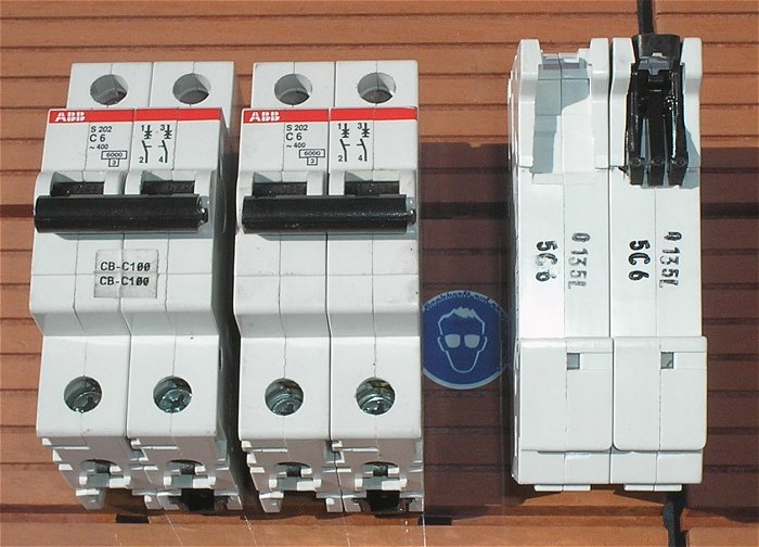 hq1 4x Leitungsschutzschalter LSS Automat Sicherung C6 A Ampere 2polig ABB S202