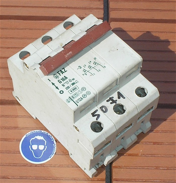 hq Leitungsschutzschalter LSS Automat Sicherung G16 16A Ampere 3polig Moeller FAZ
