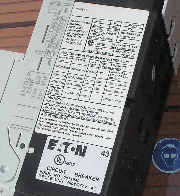 hq3 Leistungsschalter 40A Ampere Eaton Moeller NZM1 XDVG NZM B1