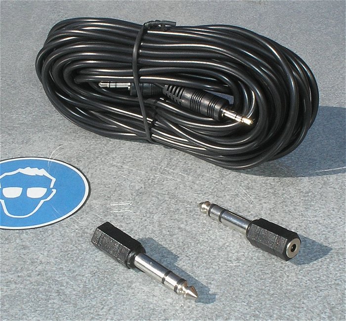 hq 10m Audio Verbindungskabel Klinke 3,5mm Stereo Kabel + 2 Adapter 6,35mm Stecker