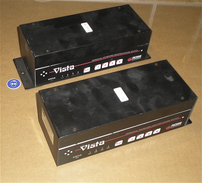 hq 2x KVM VGA Switch Metall Gehäuse Rose Electronics Vista KVM-4PCA