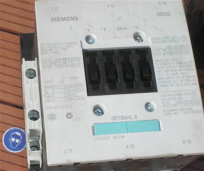 hq4 Schütz 230V Volt AC 3S + 2S2Ö Siemens 3RT1054-6AP36 EAN 4011209507135