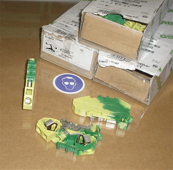 hq ca 22x Klemme Reihenklemme 16mm² qmm Schutzleiter PE Wago 783-607
