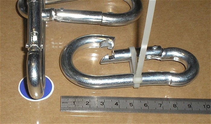 hq3 Karabiner Feuerwehr Karabinerhaken Stahl verzinkt ca 100mm x 10mm