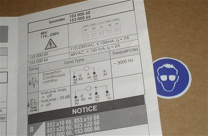 hq4 Sirene 230V AC 3kHz Dauerton LED weiß Werma 15300060 EAN 4049787028582