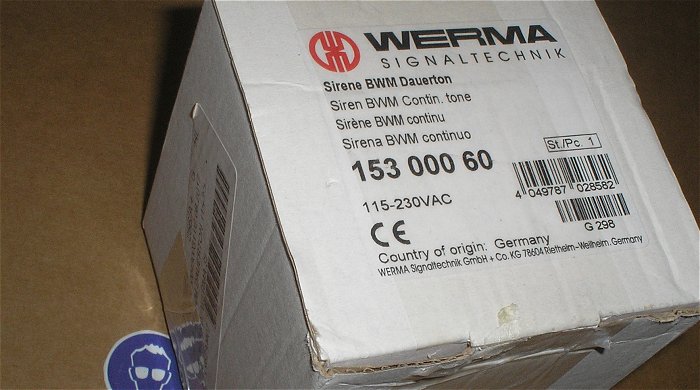 hq5 Sirene 230V AC 3kHz Dauerton LED weiß Werma 15300060 EAN 4049787028582