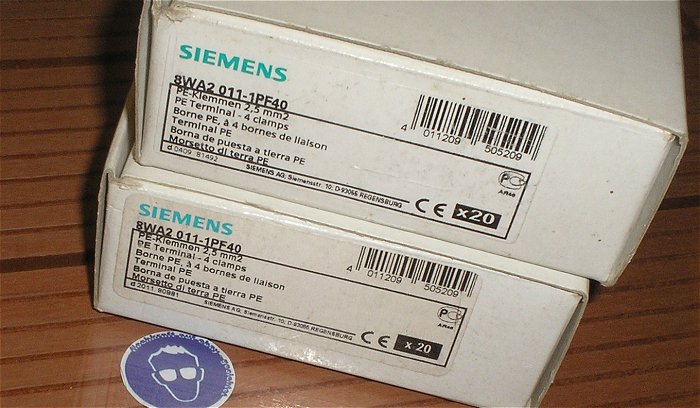 hq2 ca 20x Klemme PE Siemens 8WA2 011 8WA2011-1PF40 EAN 4011209505209