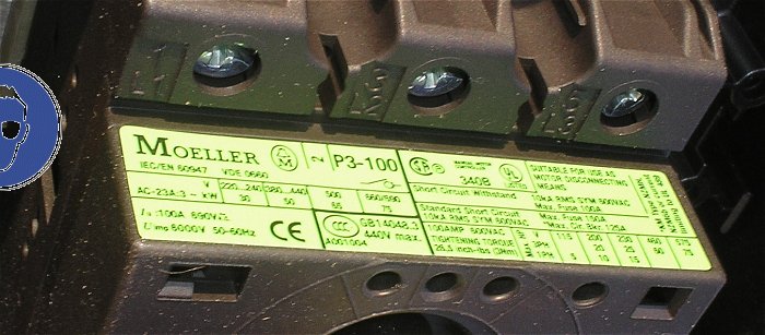 hq4 Hauptschalter Sicherheitsschalter AP Aufputz Moeller P3-100 I5 SI EAN 4015082073862