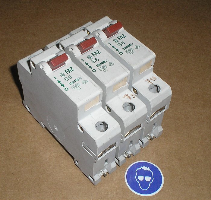 hq 3x Leitungsschutzschalter LSS Automat B6 A Ampere 1 polig Moeller