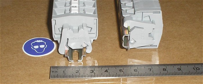 hq2 Mini Hutschiene mit 25x Reihenklemme 2,5mm² grau Wago 264-007 265-000