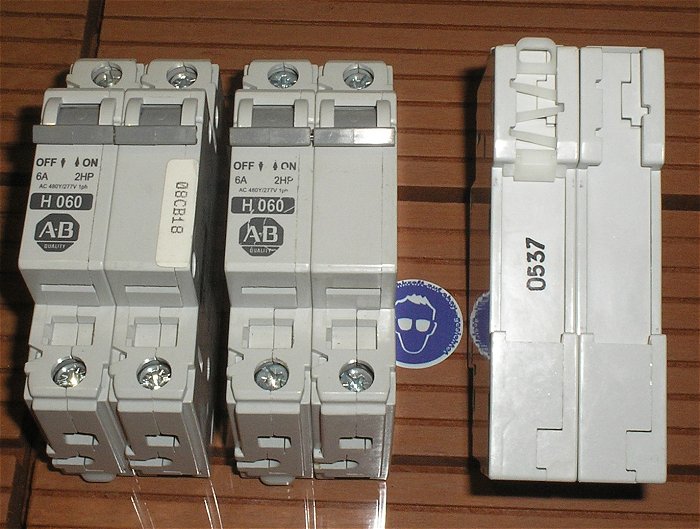 hq1 4x Automat Sicherung 6A Ampere 2polig AB Allen Bradley H060