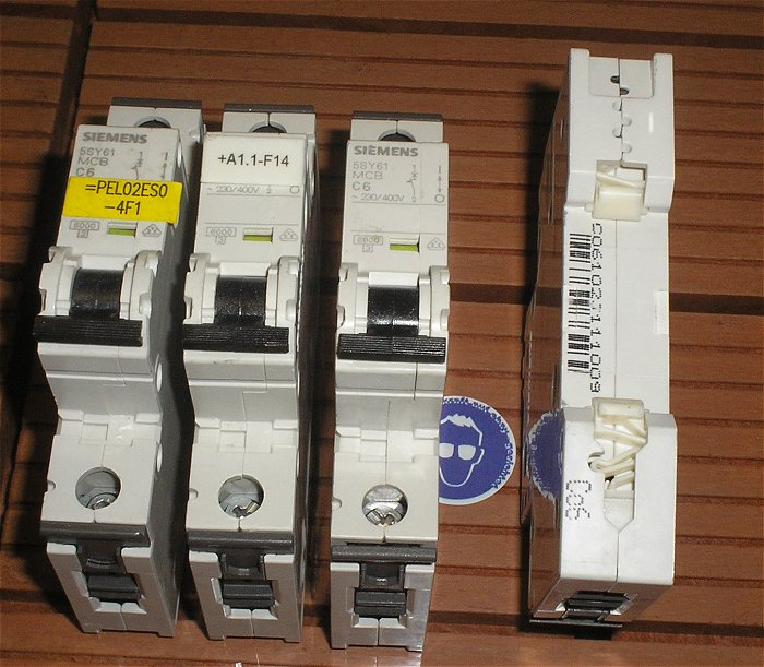 hq1 8x Leitungsschutzschalter LSS Automat Sicherung C6 A Ampere 1polig Siemens 5SY61
