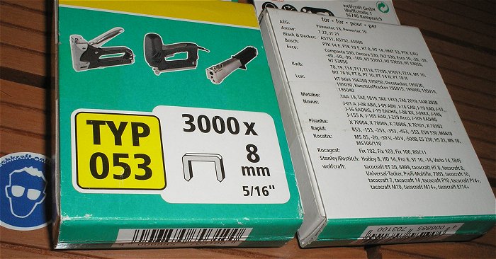 hq1 3000x Tackerklammer Typ 053 53 8mm 5⁄16“ Wolfcraft 7031 7031000 EAN 4006885703100