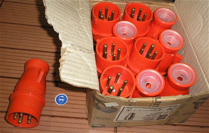 hq3 Stecker Steckverbinder CEE rot 5polig 380V 16A Ampere 3P N PE Cekon CT 516 6h 62875