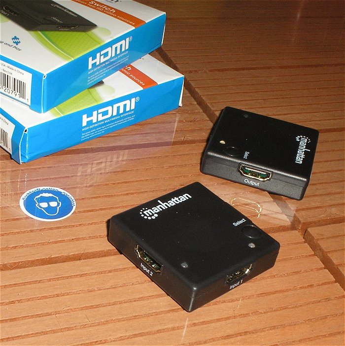 hq 2x Umschalter 2 Port HDMI Switch auf 1x Monitor Display Manhattan 207911 766623207911