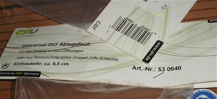 hq2 2x Universal ISO Ablagefach 6,5cm Tiefe AIV 530640 EAN 4005127536407