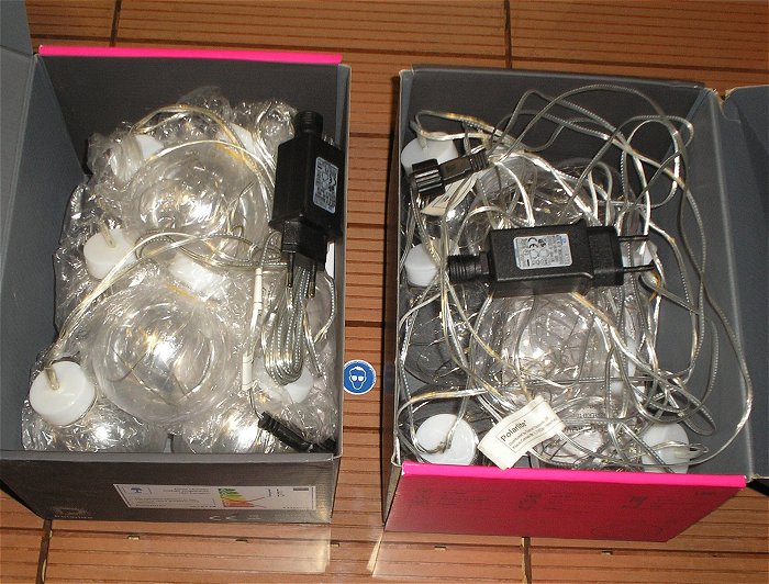 hq 2x LED Lichterkette mit 8 Lampen + Netzteil 230V AC Polarlite 1678774 EAN 4053199545247