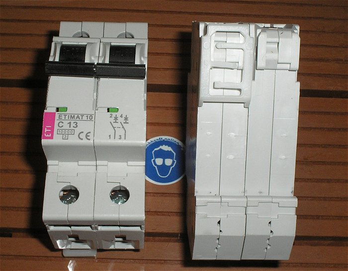 hq1 Leitungsschutzschalter LS Automat Sicherung C13 A Ampere 2polig Eti Etimat 10 2p