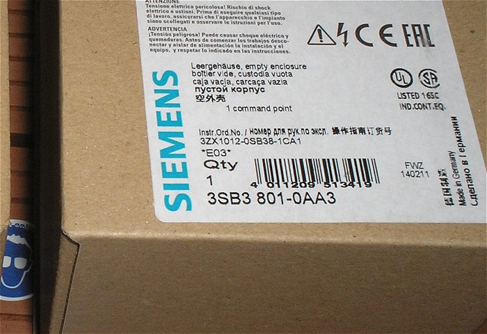 hq4 Gehäuse 1-fach für Taster Anzeige Siemens 3SB3 801 3SB3801-0AA3 EAN 4011209513419