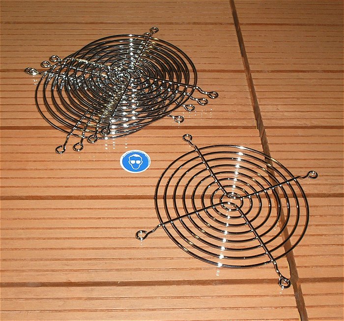 hq Lüftergitter Schutzgitter Metall verchromt für 120mm Lüfter Einbaulüfter