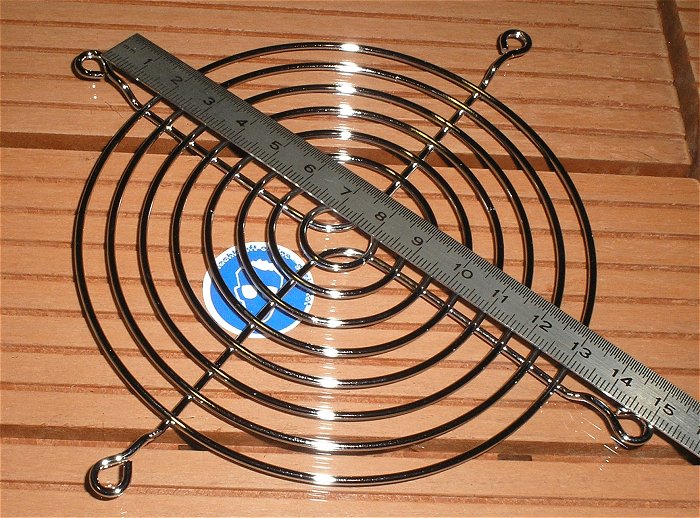 hq2 Lüftergitter Schutzgitter Metall verchromt für 120mm Lüfter Einbaulüfter