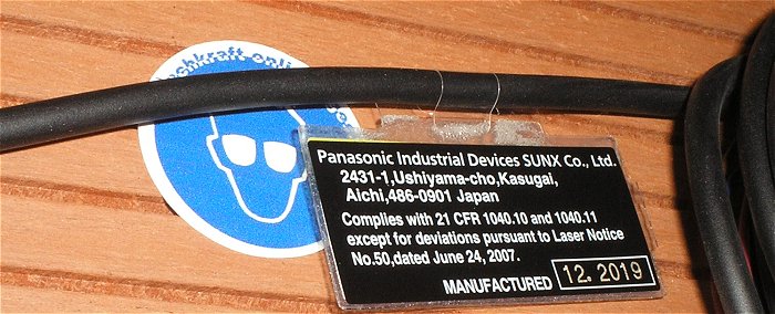 hq4 Laser Lichttaster Lichtschranke 12-24V DC Panasonic EX-L221 UEXL221 0000-0014-34V