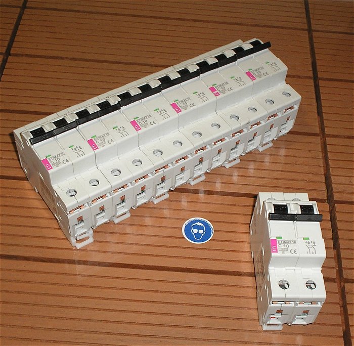 hq Leitungsschutzschalter LS Automat Sicherung C10 A Ampere 2polig Eti Etimat 10 2p
