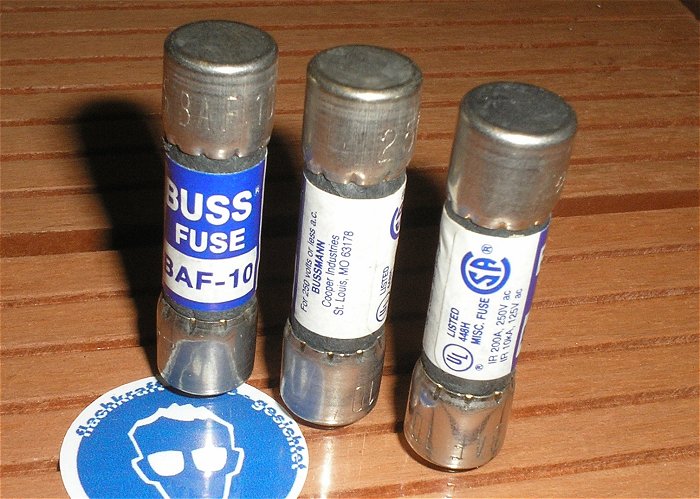 hq1 10x Sicherungen Sicherungseinsatz 10A 250V AC Bussmann Buss Fuse BAF-10