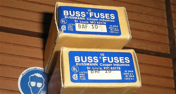 hq3 10x Sicherungen Sicherungseinsatz 10A 250V AC Bussmann Buss Fuse BAF-10