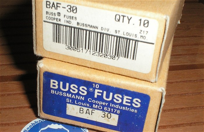 hq4 10x Sicherungseinsatz 30A 250V AC Bussmann Buss Fuse BAF-30 30051712320307