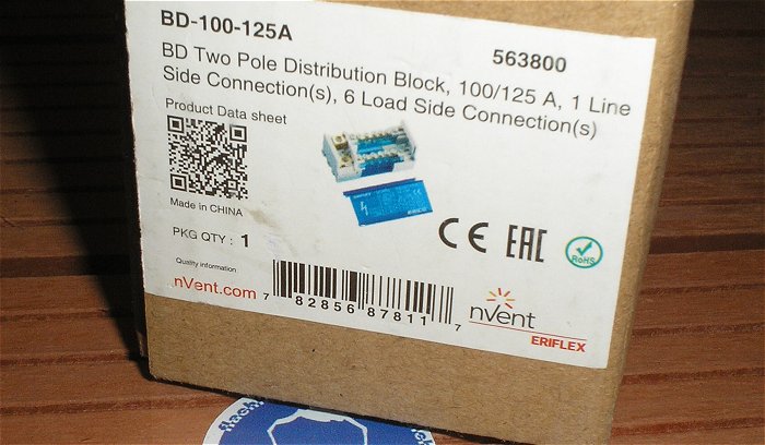 hq2 Veteilerblock Verteilerleiste 2polig nVent Eriflex BD-100-125A 563800 782856878117