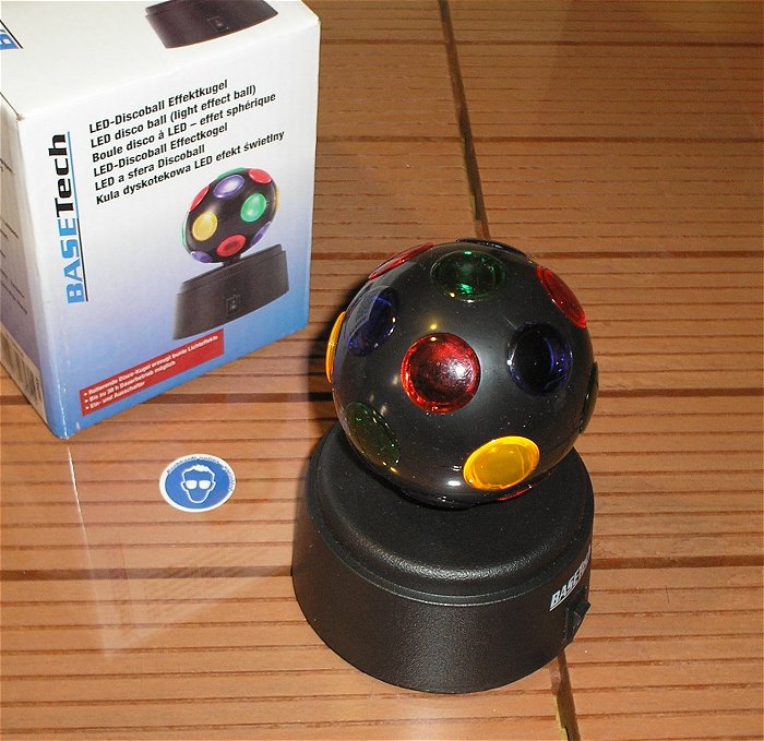 hq Mini Party Lichteffekt Discokugel LED bunt 3x AA Bat. Basetech 1362733 EAN 4016138984705