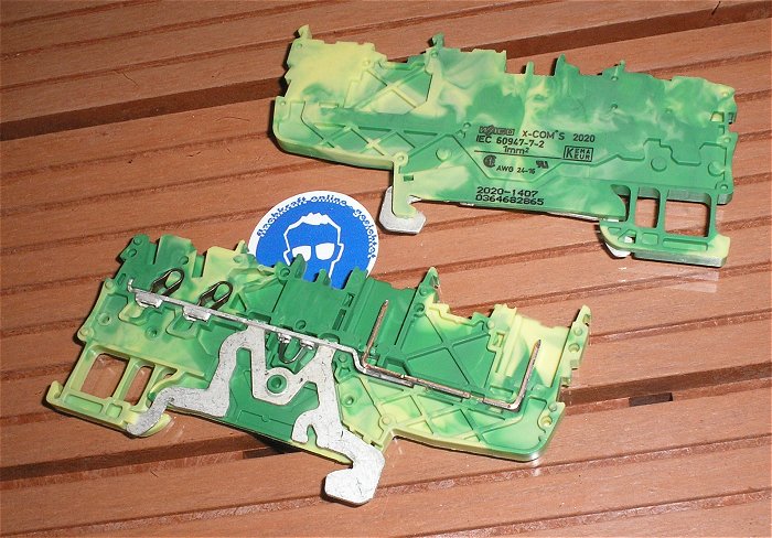 hq1 ca 35x Klemme Reihenklemme 1mm² PE Schutzleiter 2 Pin Wago X-COM S 2020-1407