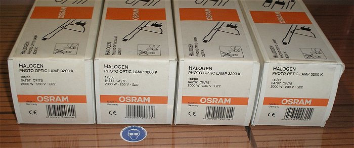 hq2 Leuchtmittel 230V Volt Halogen 2000W CP 75 G22 Osram 64787 EAN 4050300246154