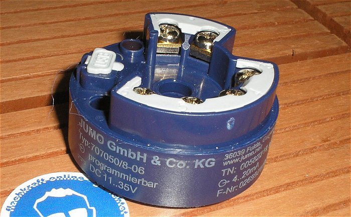 hq1 Temperatur Messumformer 24V Volt DC programmierbar 4-20mA Jumo dTrans T05 707050 8-06